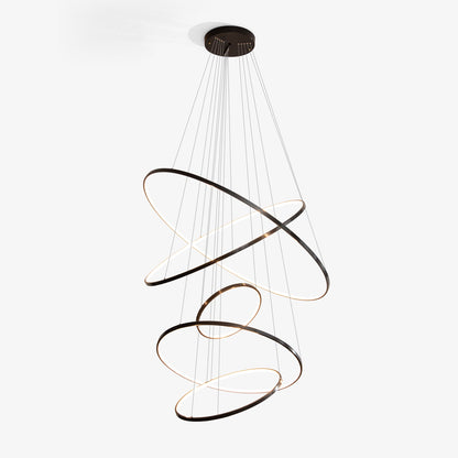 Orrery Rings Chandelier - Adjustable Height, Modern LED Lighting