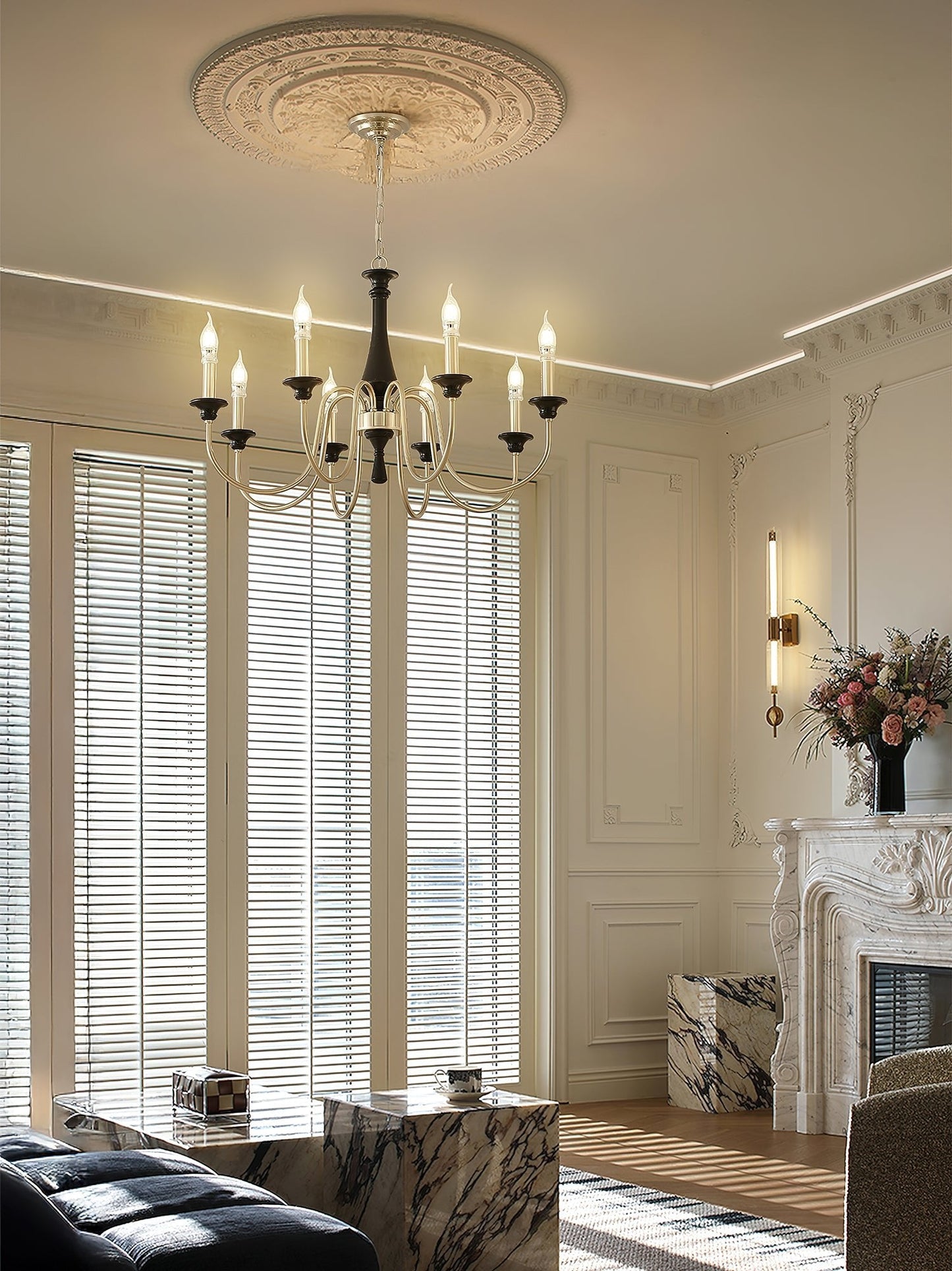 Elegant Crystal Orvella Chandelier with Adjustable Height & Dimmable L