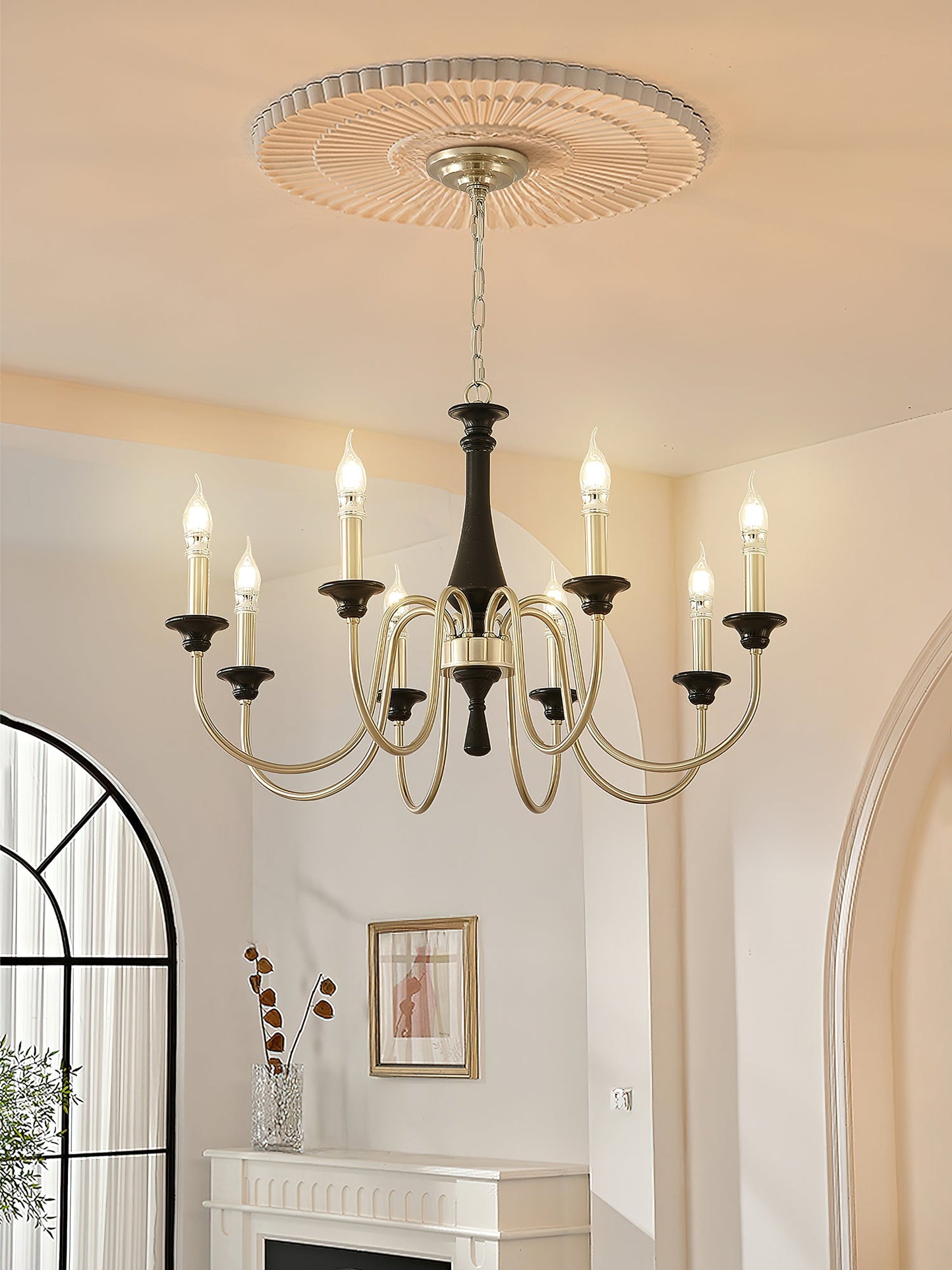 Elegant Crystal Orvella Chandelier with Adjustable Height & Dimmable L