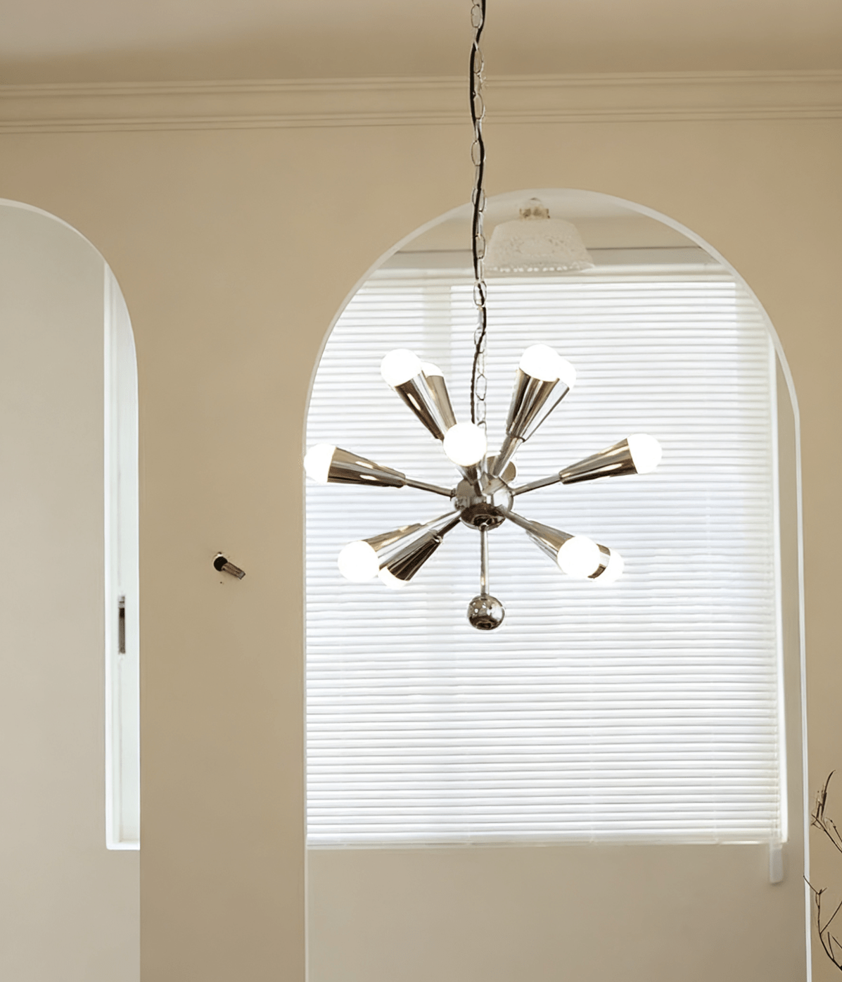 Orvian Chrome Chandelier - Modern Design, Adjustable Height, LED Compa