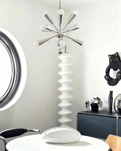 Orvian Chrome Chandelier - Modern Design, Adjustable Height, LED Compa