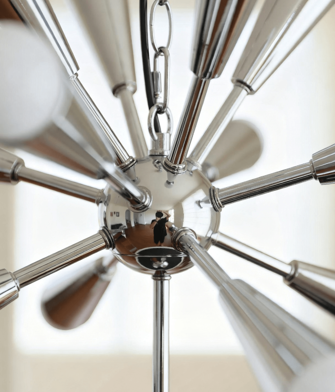 Orvian Chrome Chandelier - Modern Design, Adjustable Height, LED Compa