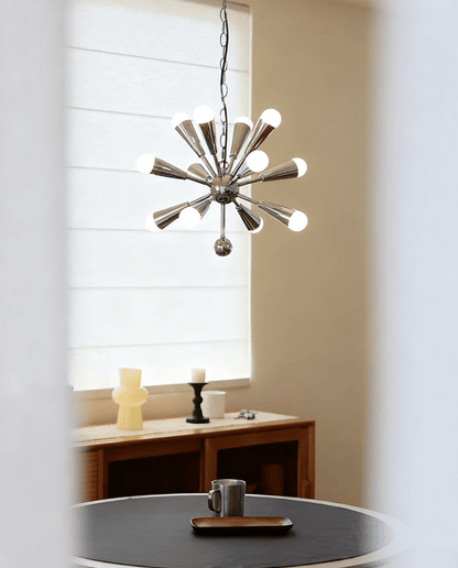 Orvian Chrome Chandelier - Modern Design, Adjustable Height, LED Compa