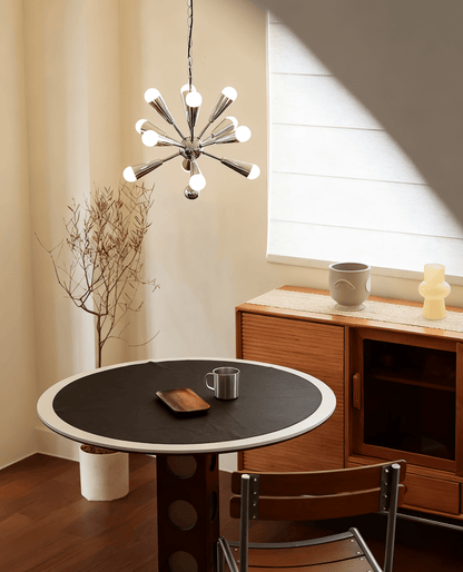 Orvian Chrome Chandelier - Modern Design, Adjustable Height, LED Compa