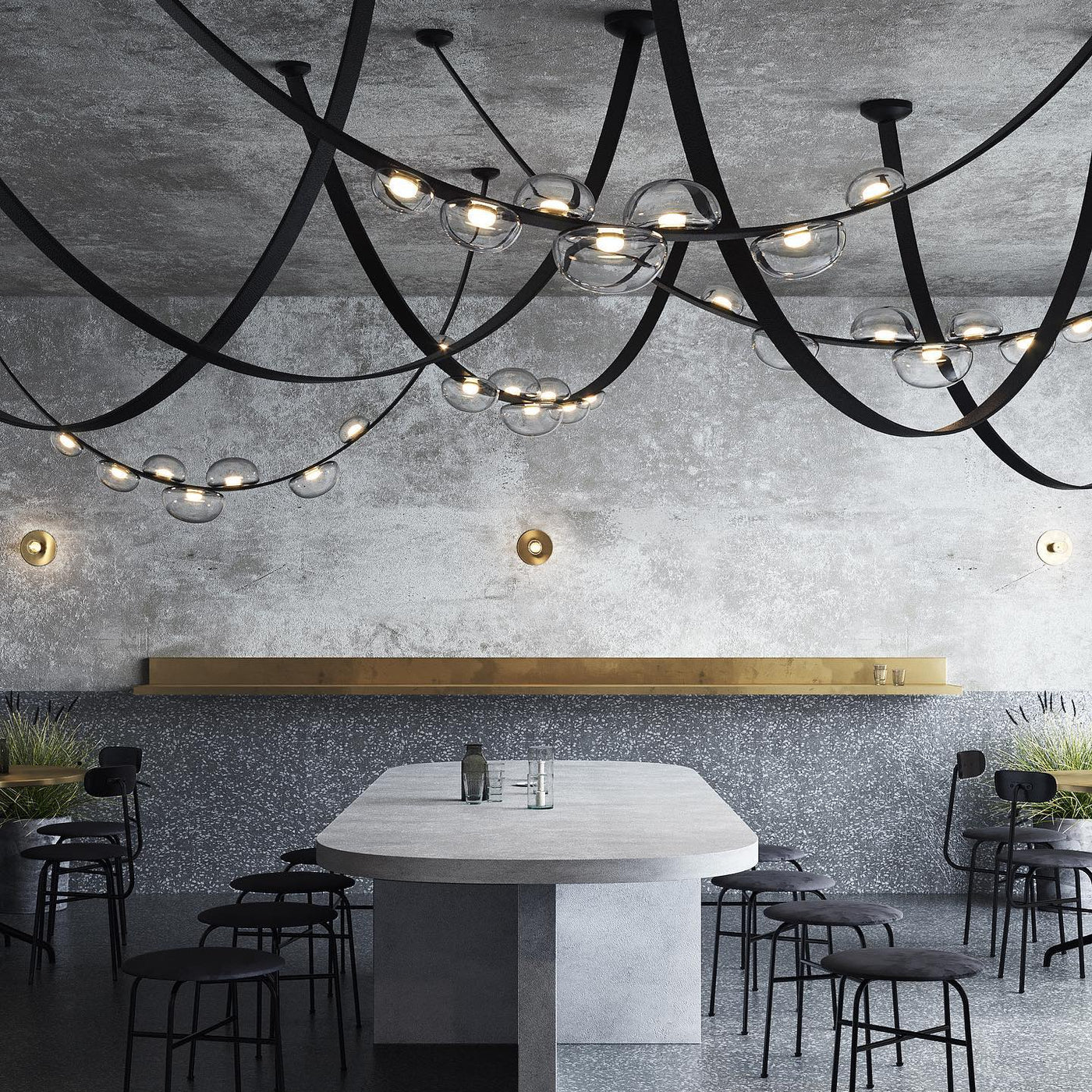 Orvyn Leather Arc Chandelier - Elegant Design with Adjustable Height