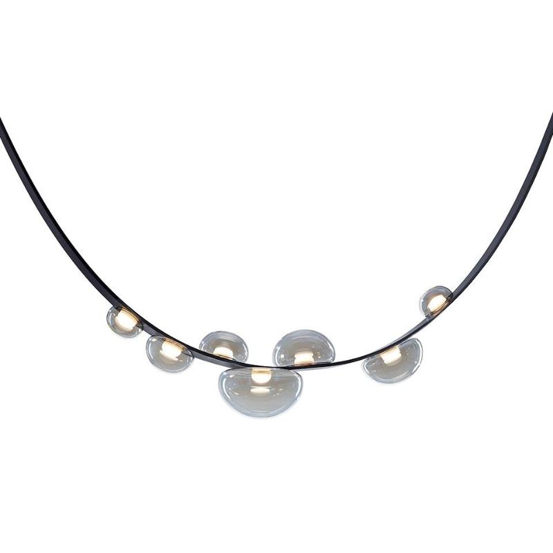 Orvyn Leather Arc Chandelier - Elegant Design with Adjustable Height