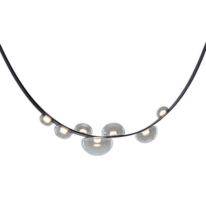 Orvyn Leather Arc Chandelier - Elegant Design with Adjustable Height