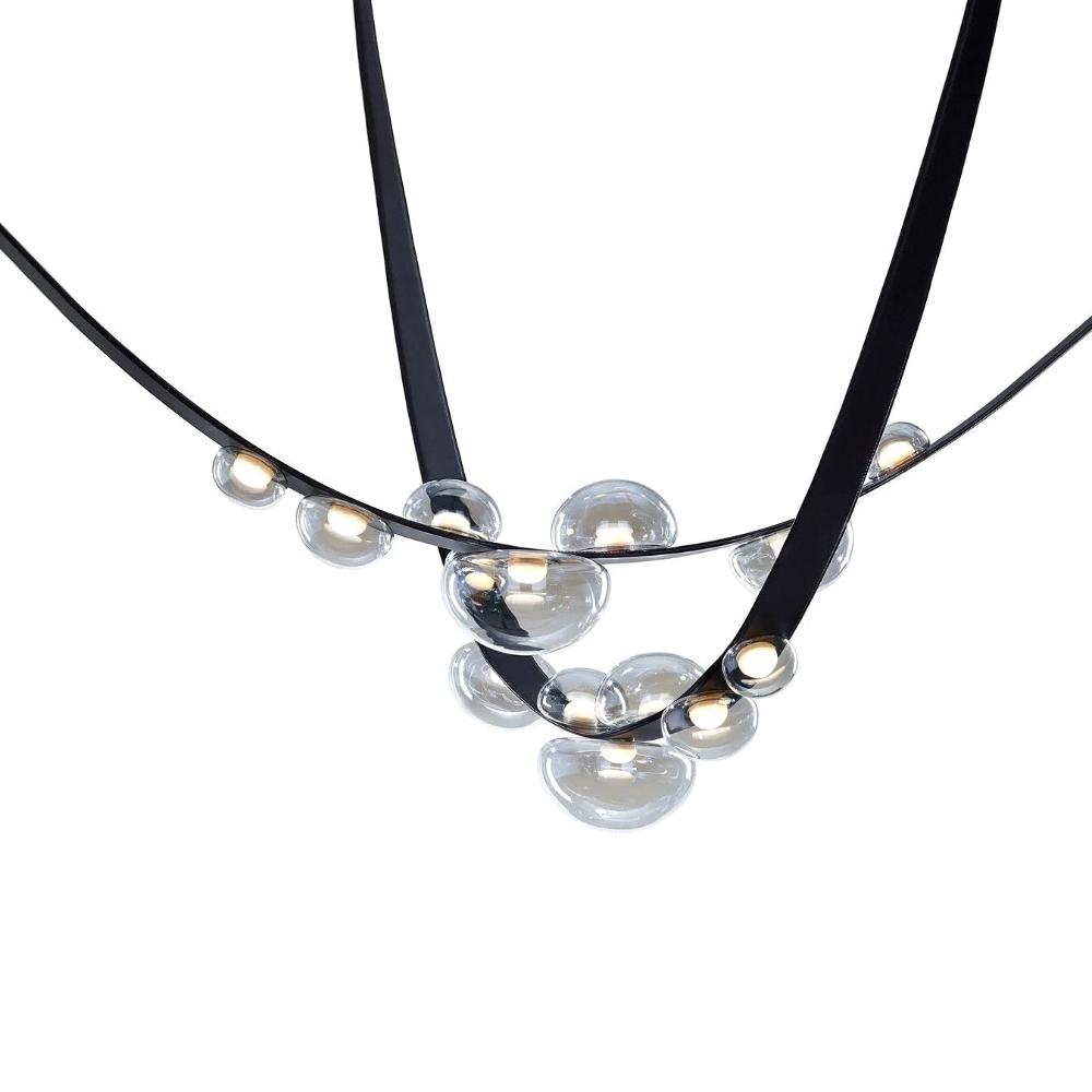 Orvyn Leather Arc Chandelier - Elegant Design with Adjustable Height