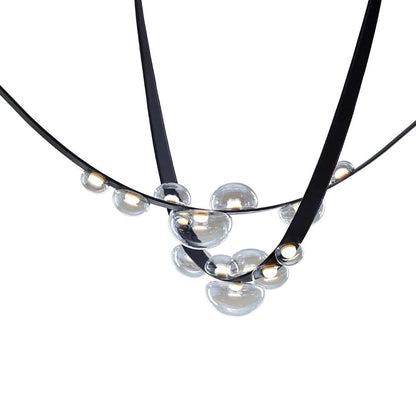 Orvyn Leather Arc Chandelier - Elegant Design with Adjustable Height