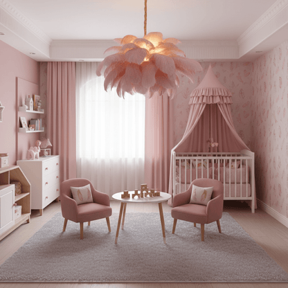 Elegant Ostrich Feather Chandelier - Soft Lighting & Unique Design