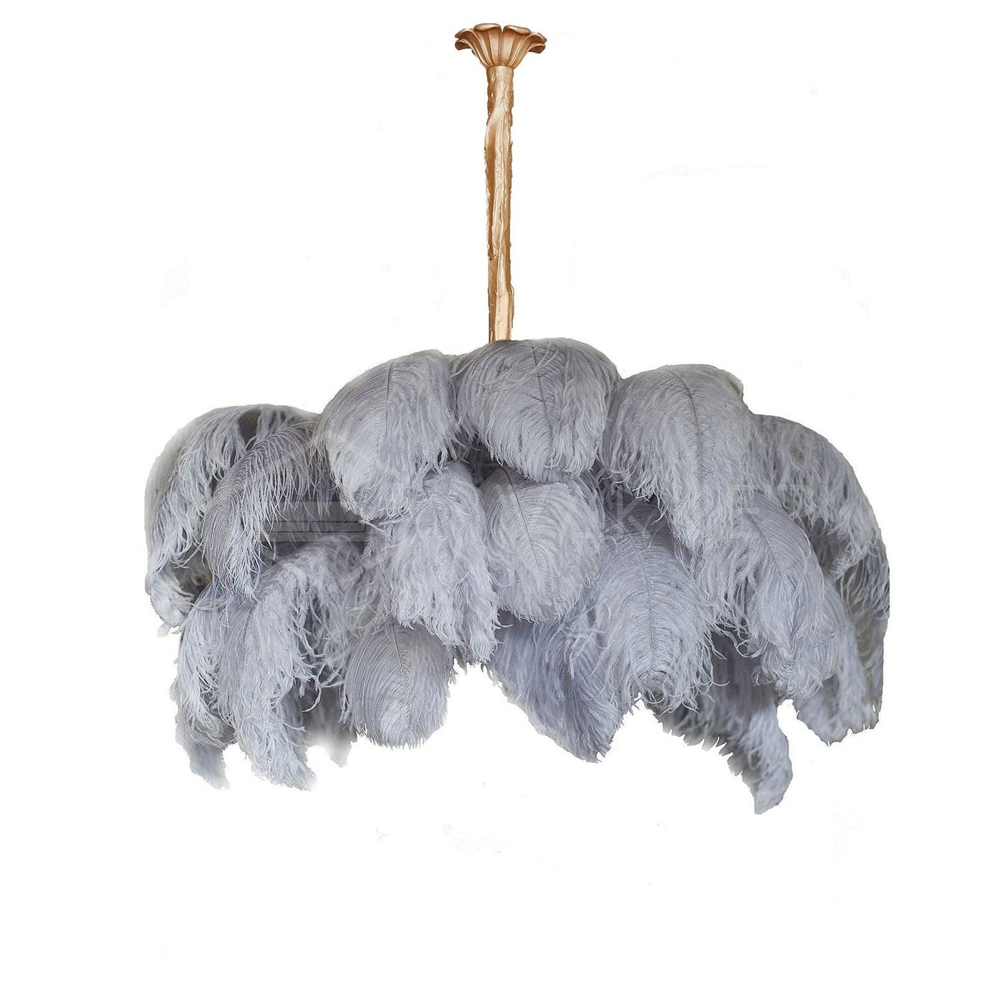 Elegant Ostrich Feather Chandelier - Soft Lighting & Unique Design
