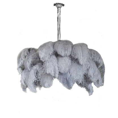 Elegant Ostrich Feather Chandelier - Soft Lighting & Unique Design