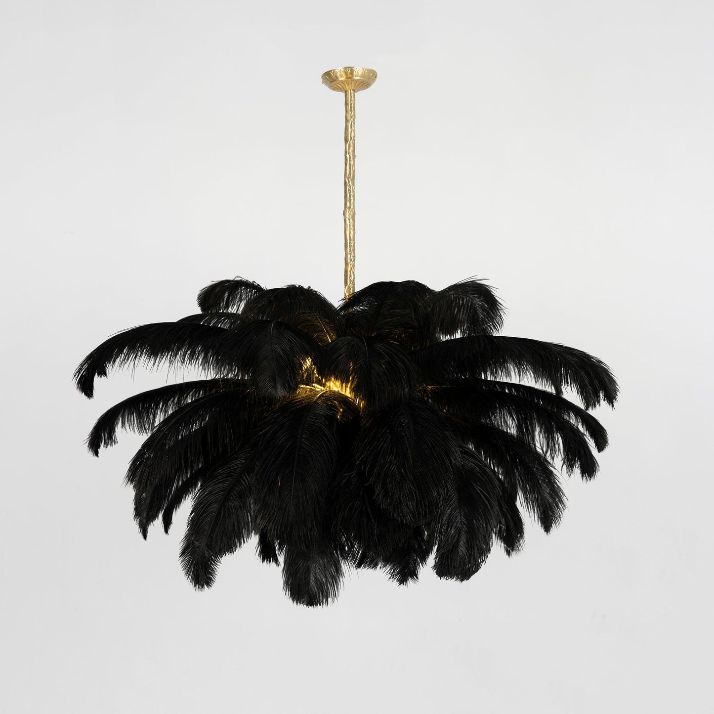 Elegant Ostrich Feather Chandelier - Soft Lighting & Unique Design
