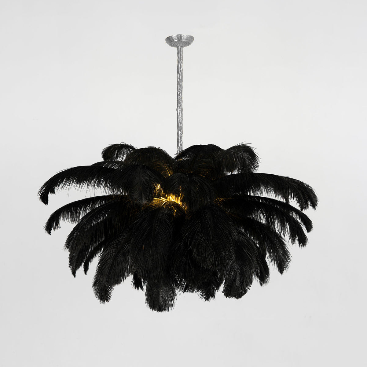 Elegant Ostrich Feather Chandelier - Soft Lighting & Unique Design