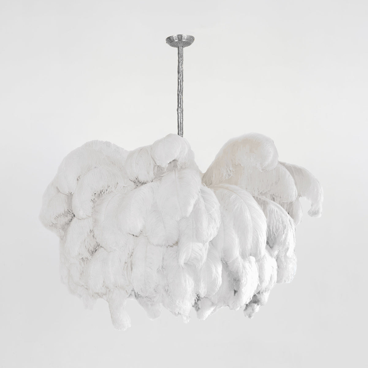 Elegant Ostrich Feather Chandelier - Soft Lighting & Unique Design