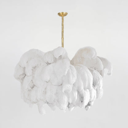 Elegant Ostrich Feather Chandelier - Soft Lighting & Unique Design