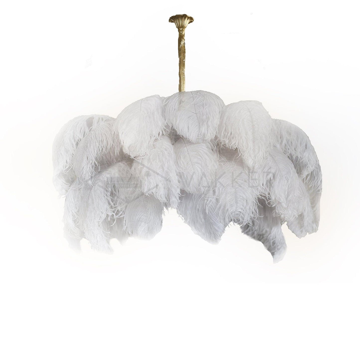 Elegant Ostrich Feather Chandelier - Soft Lighting & Unique Design