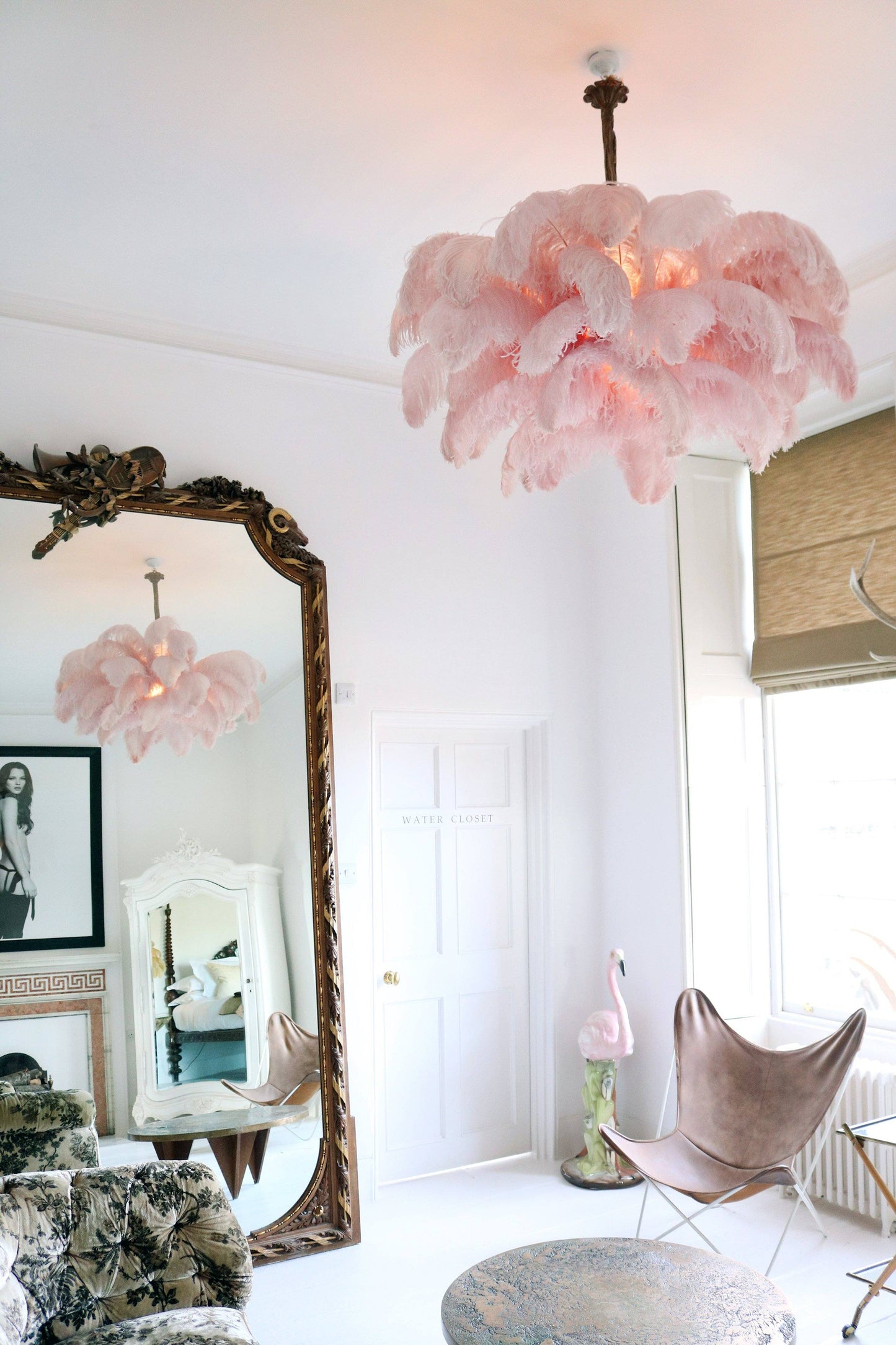 Elegant Ostrich Feather Chandelier - Soft Lighting & Unique Design