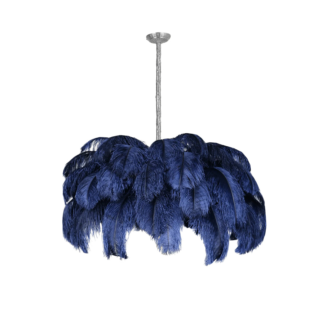Elegant Ostrich Feather Chandelier - Soft Lighting & Unique Design