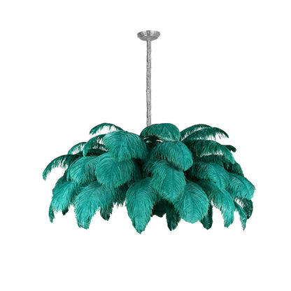 Elegant Ostrich Feather Chandelier - Soft Lighting & Unique Design