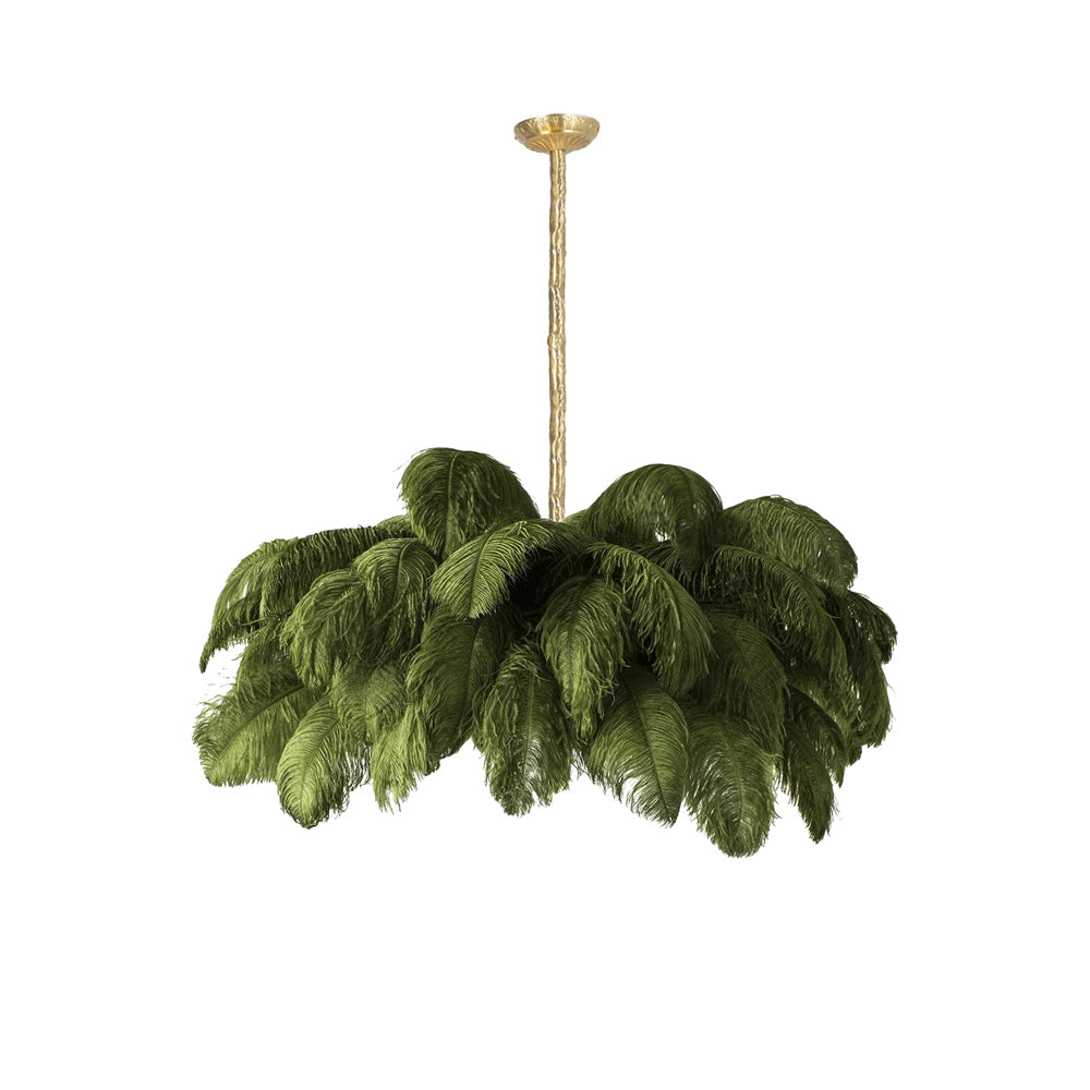 Elegant Ostrich Feather Chandelier - Soft Lighting & Unique Design