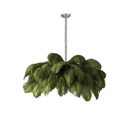 Elegant Ostrich Feather Chandelier - Soft Lighting & Unique Design