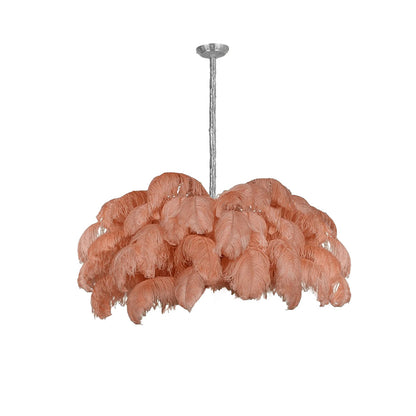 Elegant Ostrich Feather Chandelier - Soft Lighting & Unique Design