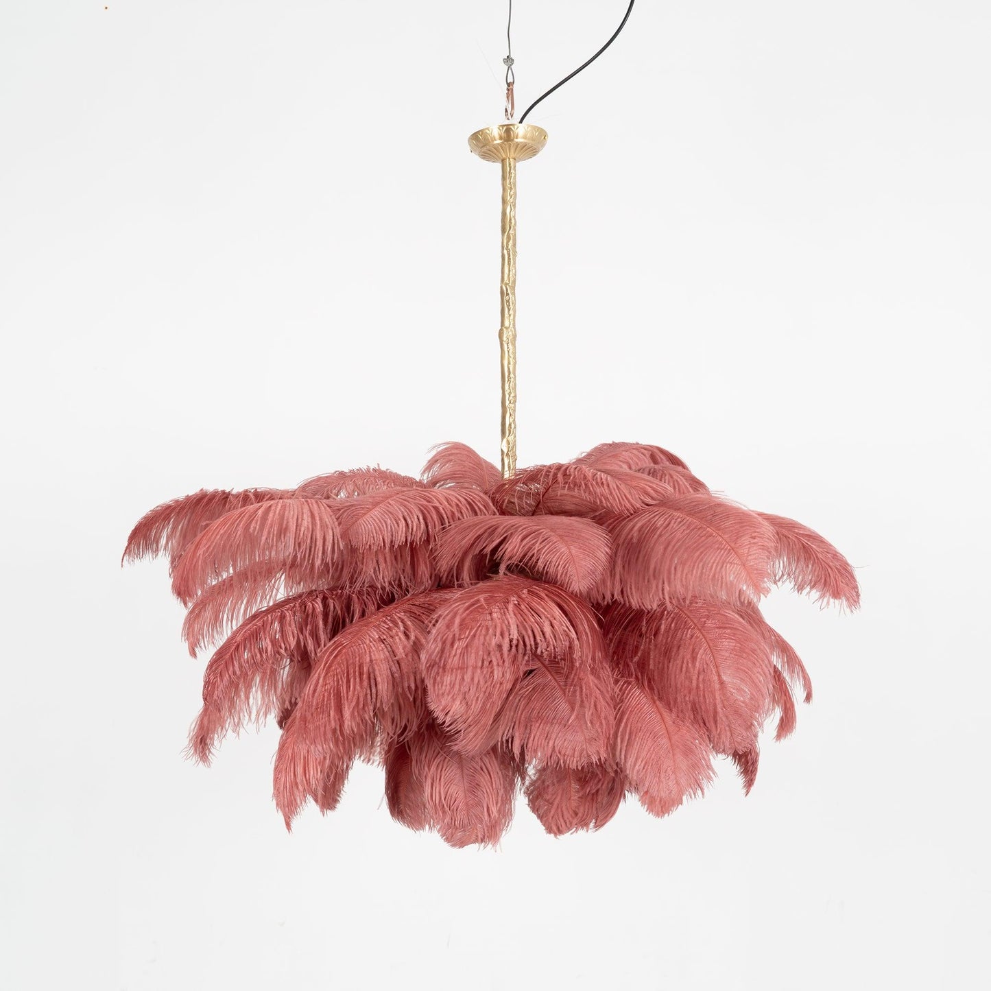 Elegant Ostrich Feather Chandelier - Soft Lighting & Unique Design