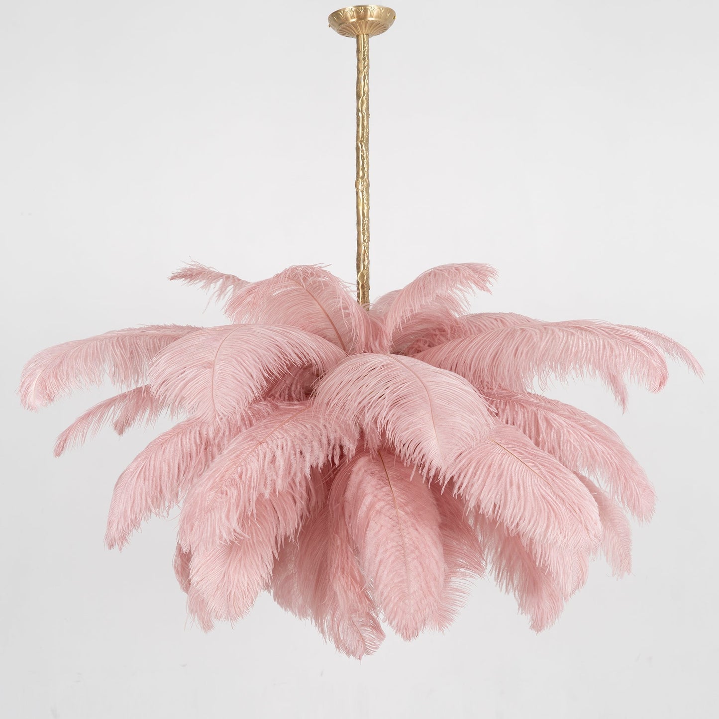 Elegant Ostrich Feather Chandelier - Soft Lighting & Unique Design