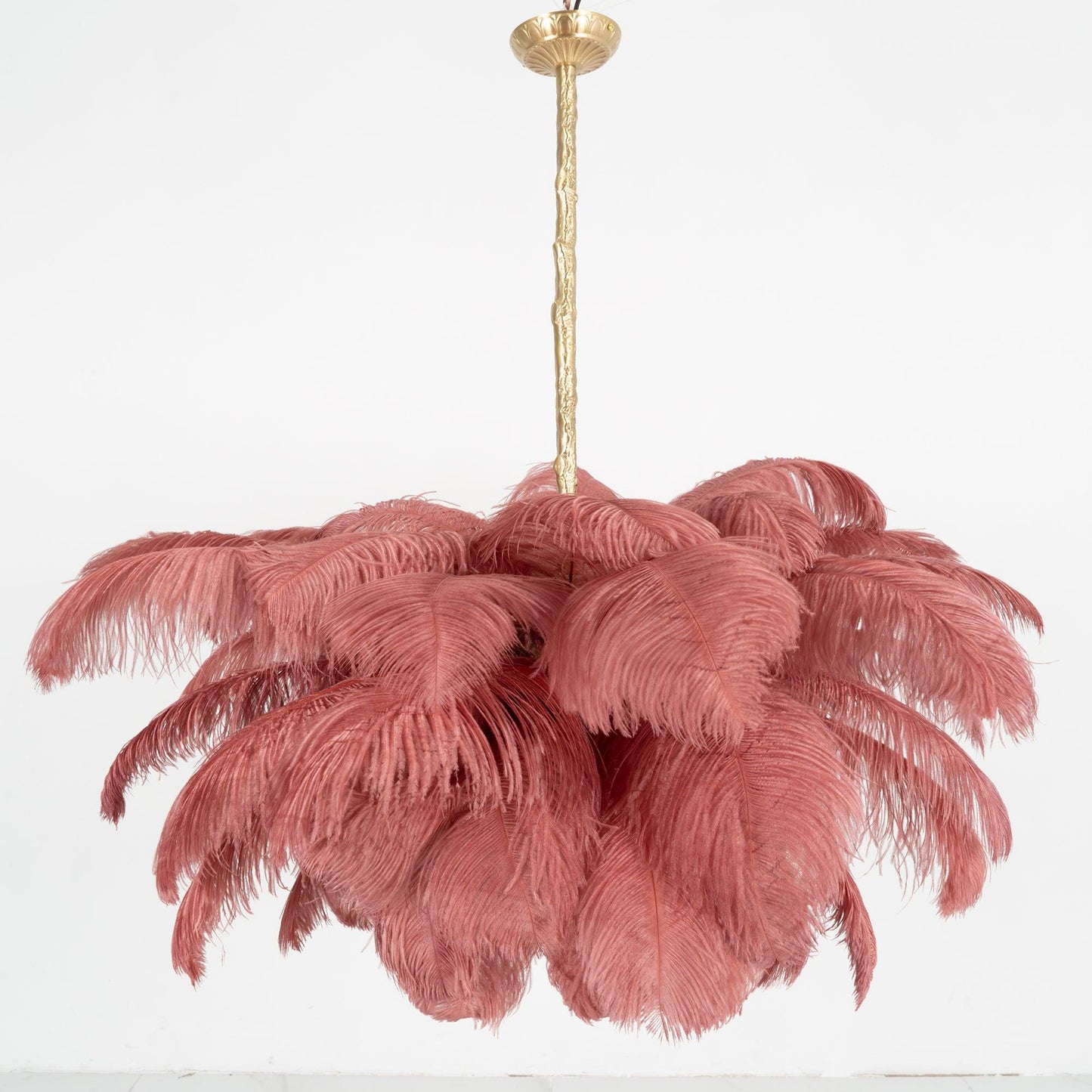 Elegant Ostrich Feather Chandelier - Soft Lighting & Unique Design