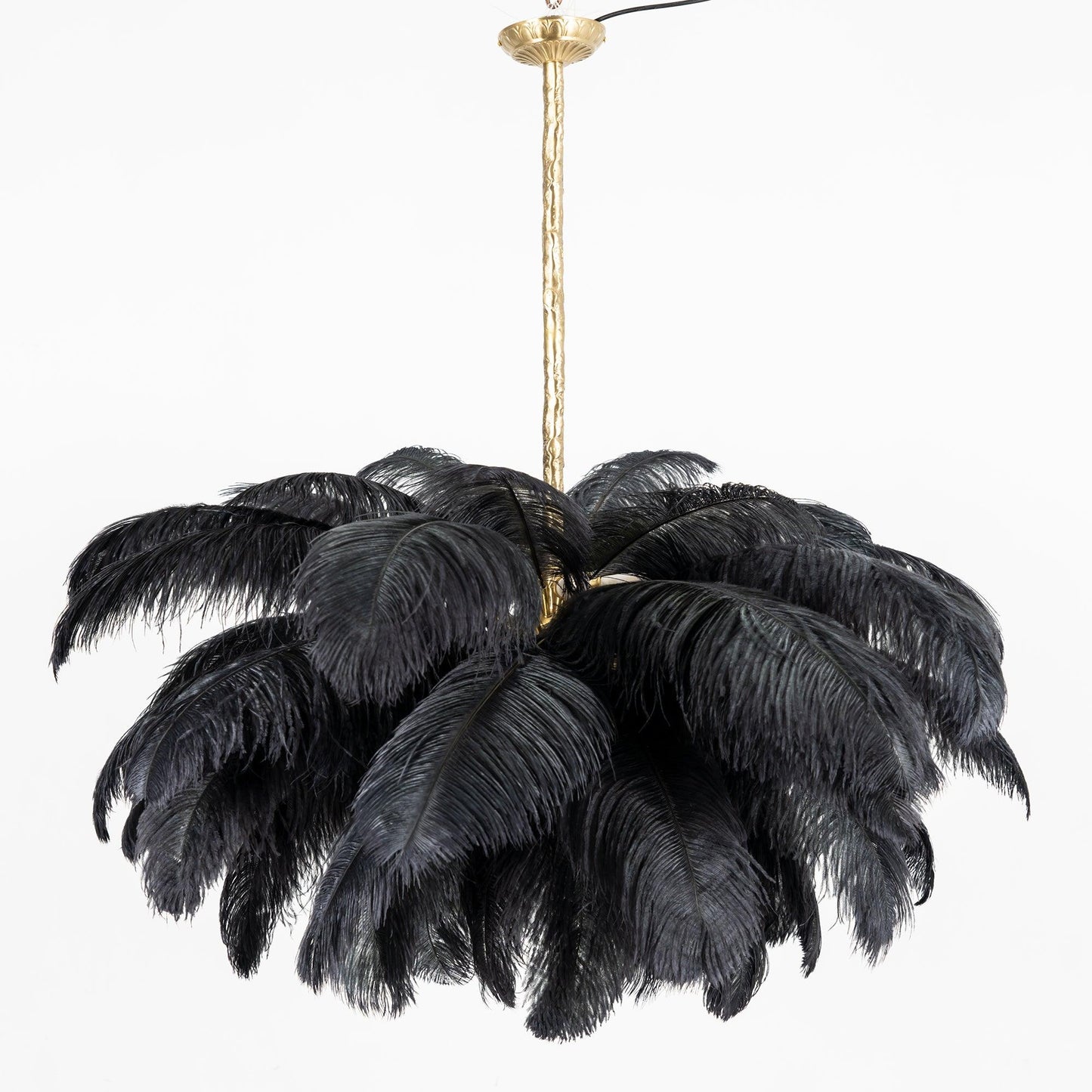 Elegant Ostrich Feather Chandelier - Soft Lighting & Unique Design