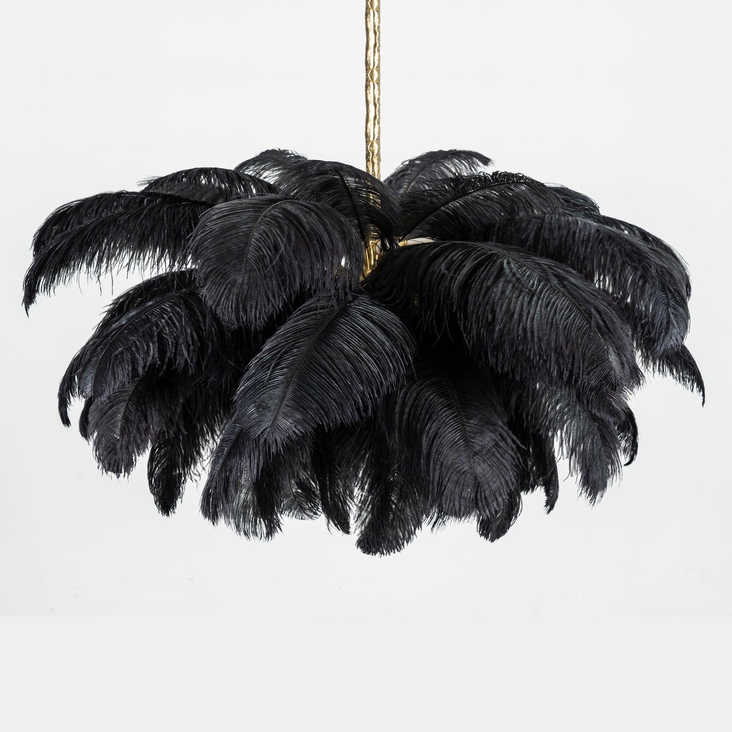 Elegant Ostrich Feather Chandelier - Soft Lighting & Unique Design