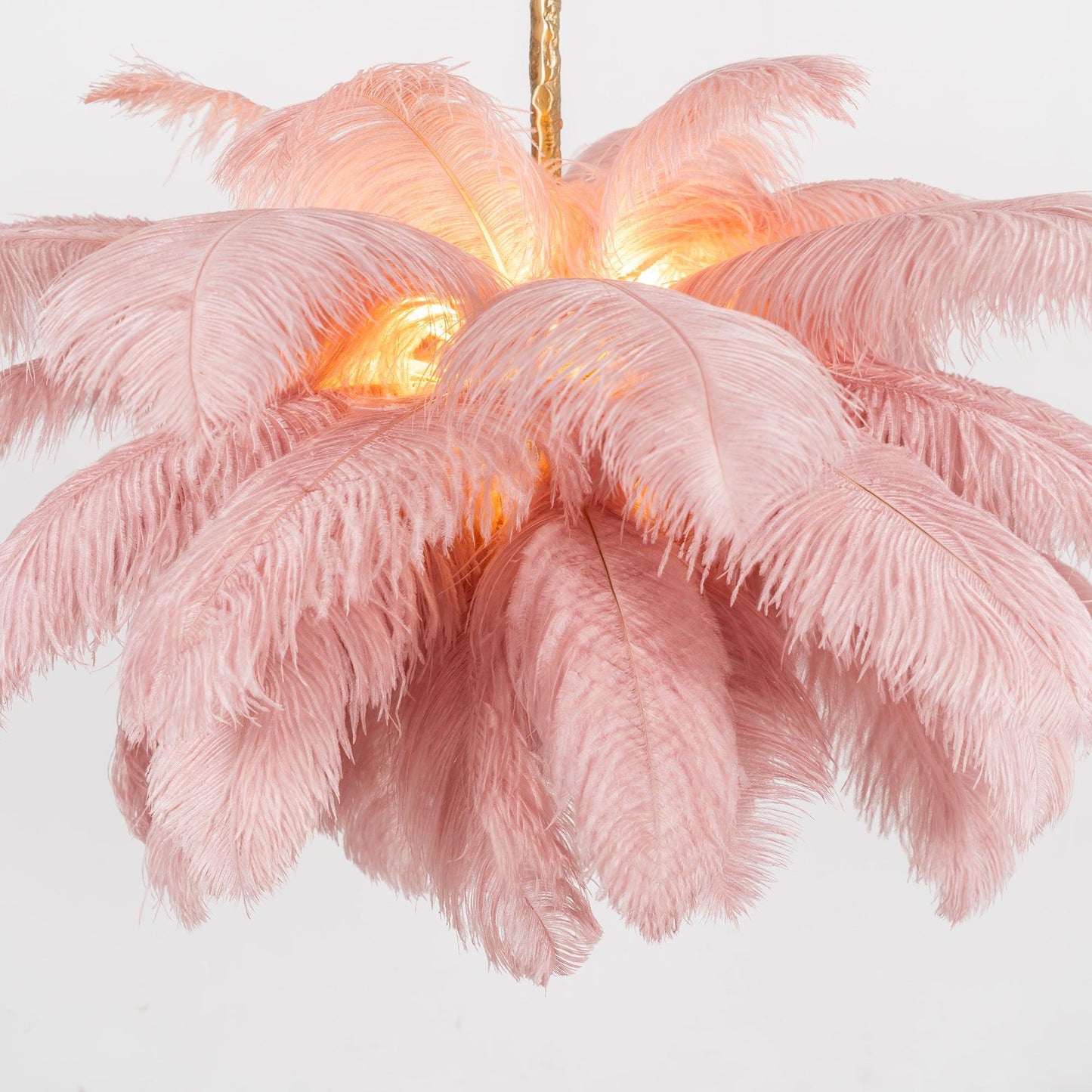 Elegant Ostrich Feather Chandelier - Soft Lighting & Unique Design