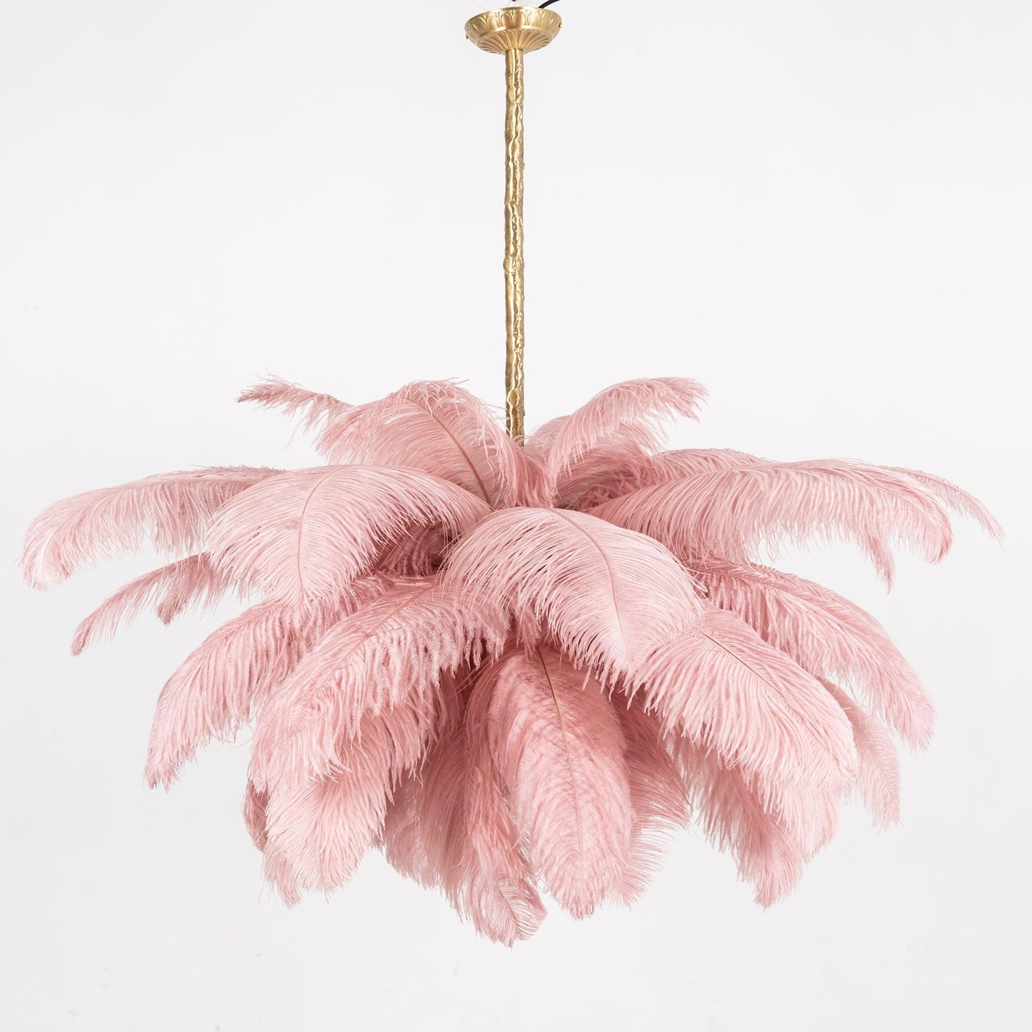 Elegant Ostrich Feather Chandelier - Soft Lighting & Unique Design