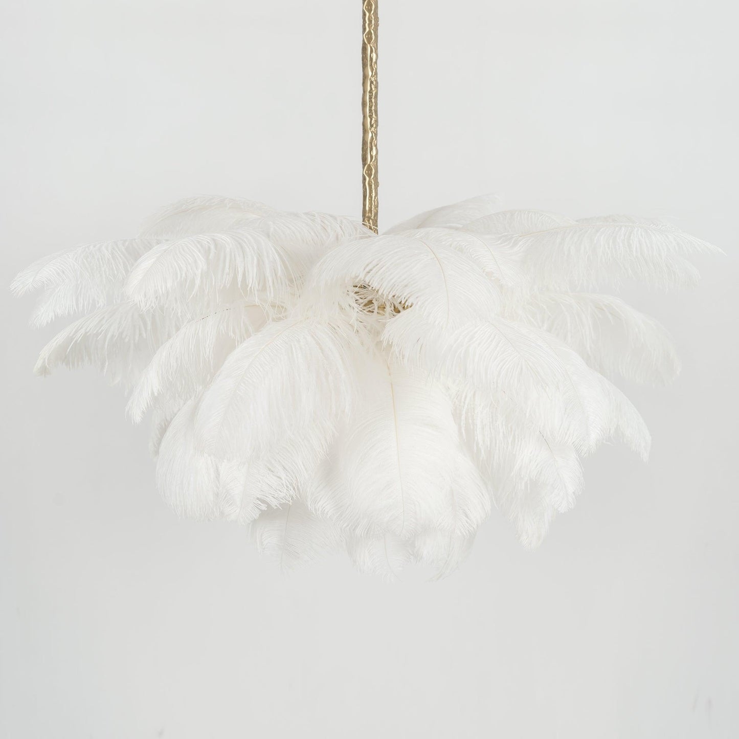 Elegant Ostrich Feather Chandelier - Soft Lighting & Unique Design