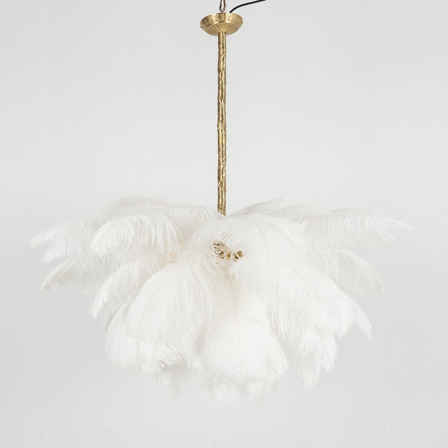 Elegant Ostrich Feather Chandelier - Soft Lighting & Unique Design