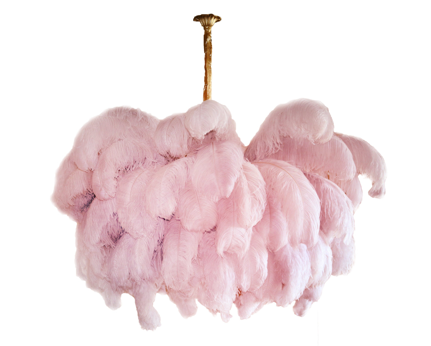 Elegant Ostrich Feather Chandelier - Soft Lighting & Unique Design