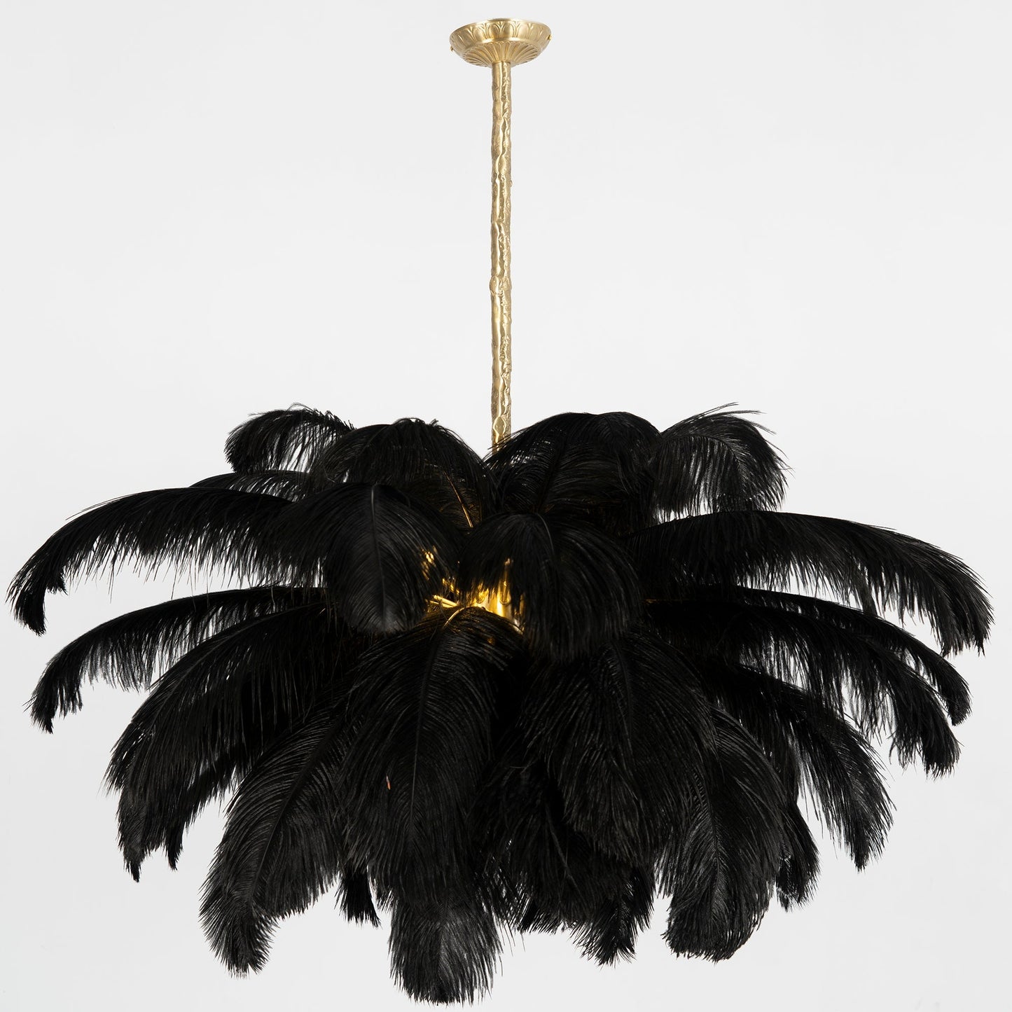 Elegant Ostrich Feather Chandelier - Soft Lighting & Unique Design