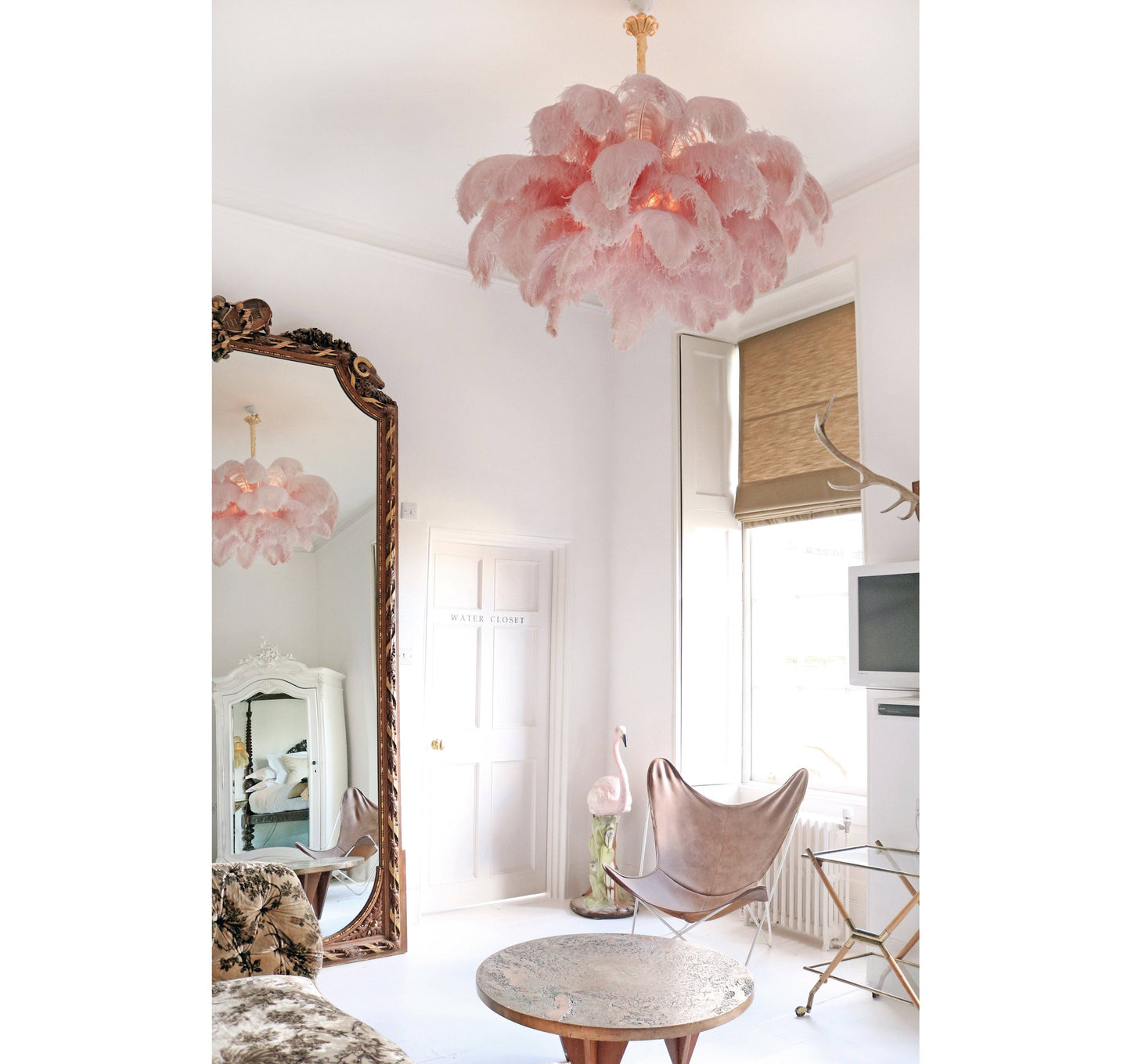 Elegant Ostrich Feather Chandelier - Soft Lighting & Unique Design