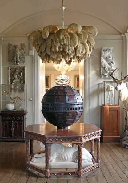 Elegant Ostrich Feather Chandelier - Soft Lighting & Unique Design