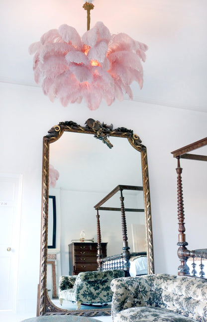 Elegant Ostrich Feather Chandelier - Soft Lighting & Unique Design