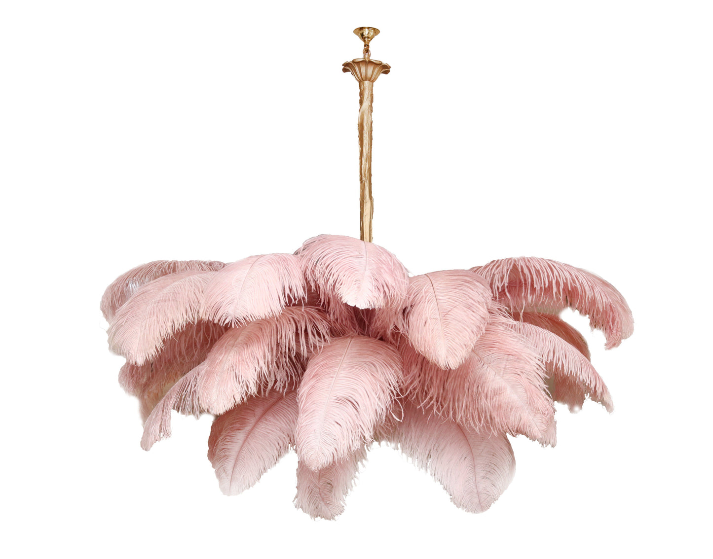 Elegant Ostrich Feather Chandelier - Soft Lighting & Unique Design