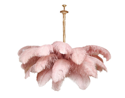 Elegant Ostrich Feather Chandelier - Soft Lighting & Unique Design