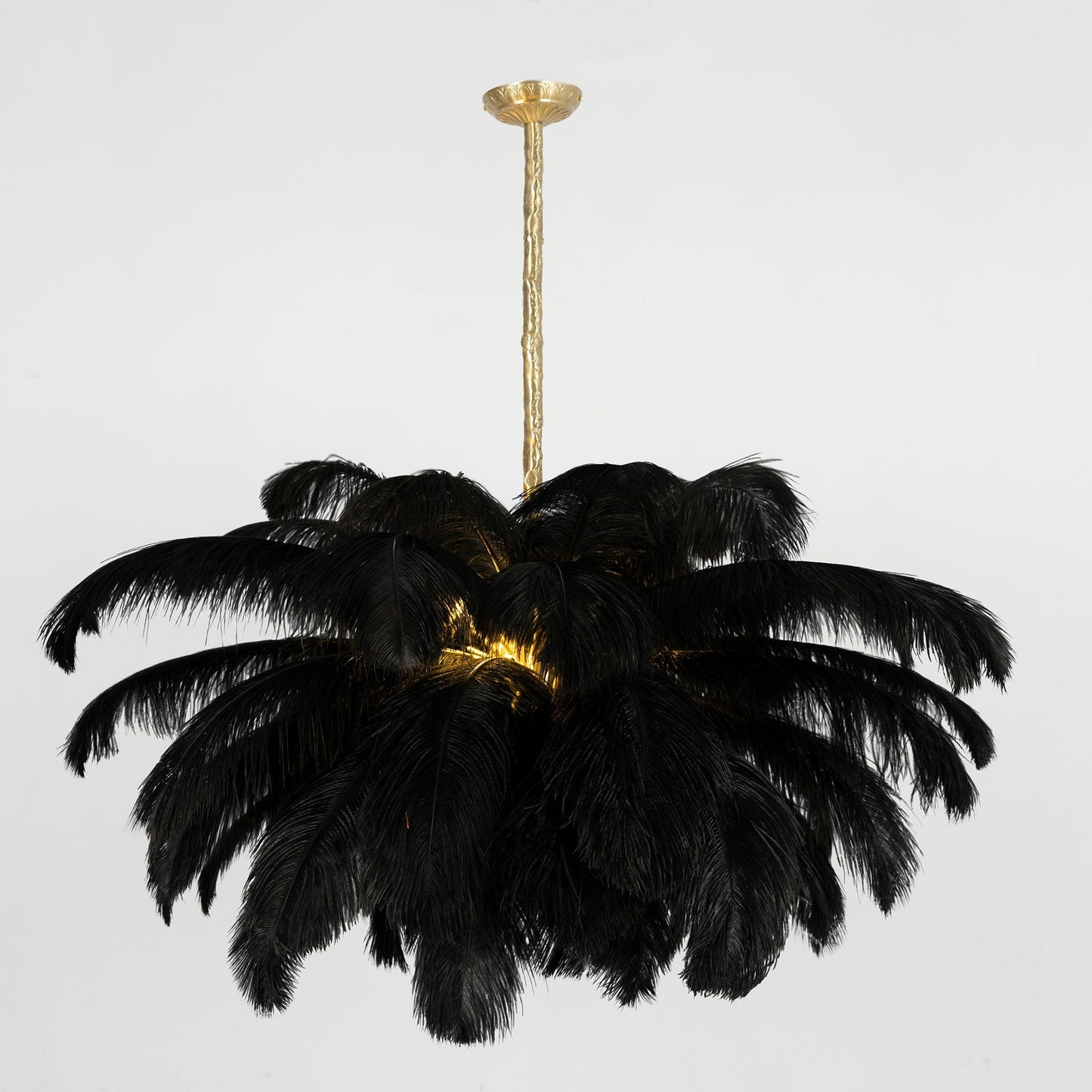 Elegant Ostrich Feather Chandelier - Soft Lighting & Unique Design