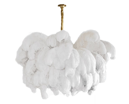 Elegant Ostrich Feather Chandelier - Soft Lighting & Unique Design