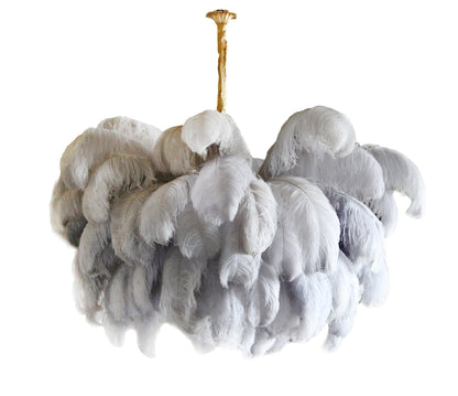 Elegant Ostrich Feather Chandelier - Soft Lighting & Unique Design