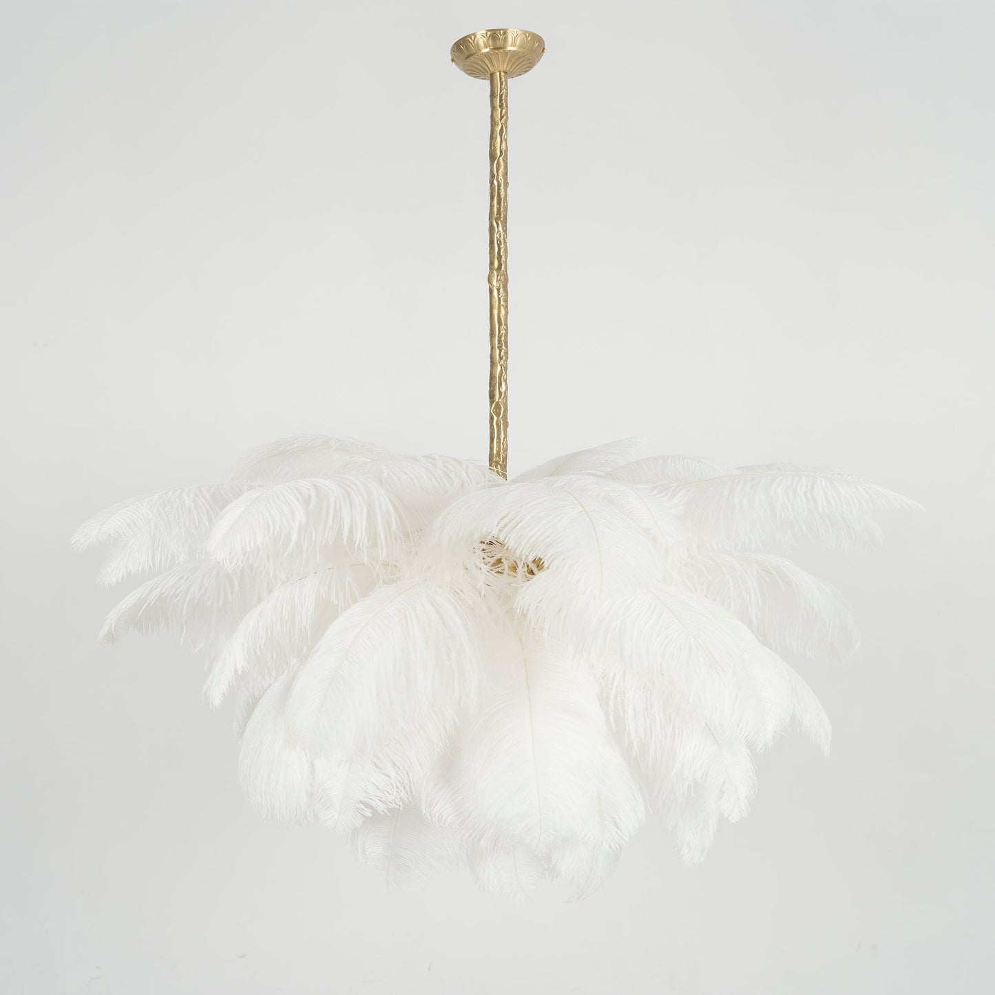Elegant Ostrich Feather Chandelier - Soft Lighting & Unique Design