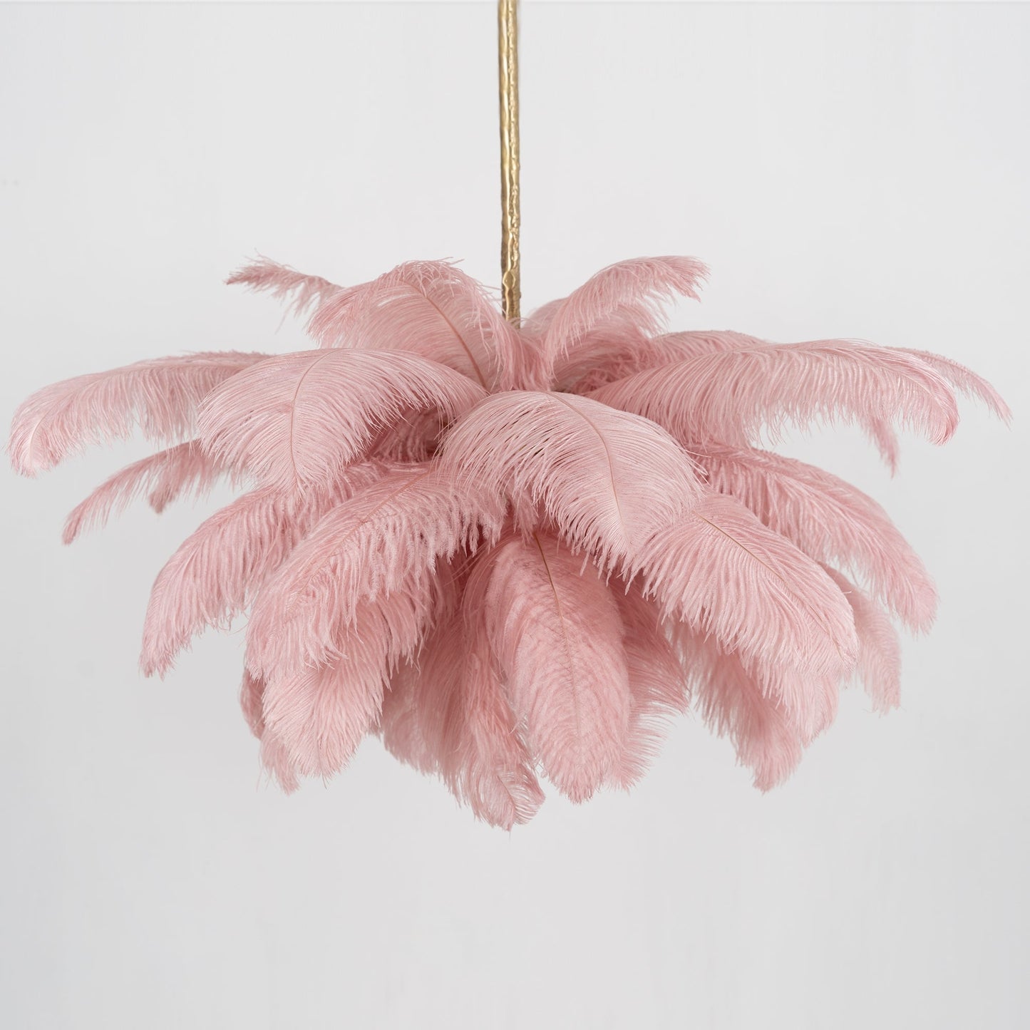 Elegant Ostrich Feather Chandelier - Soft Lighting & Unique Design