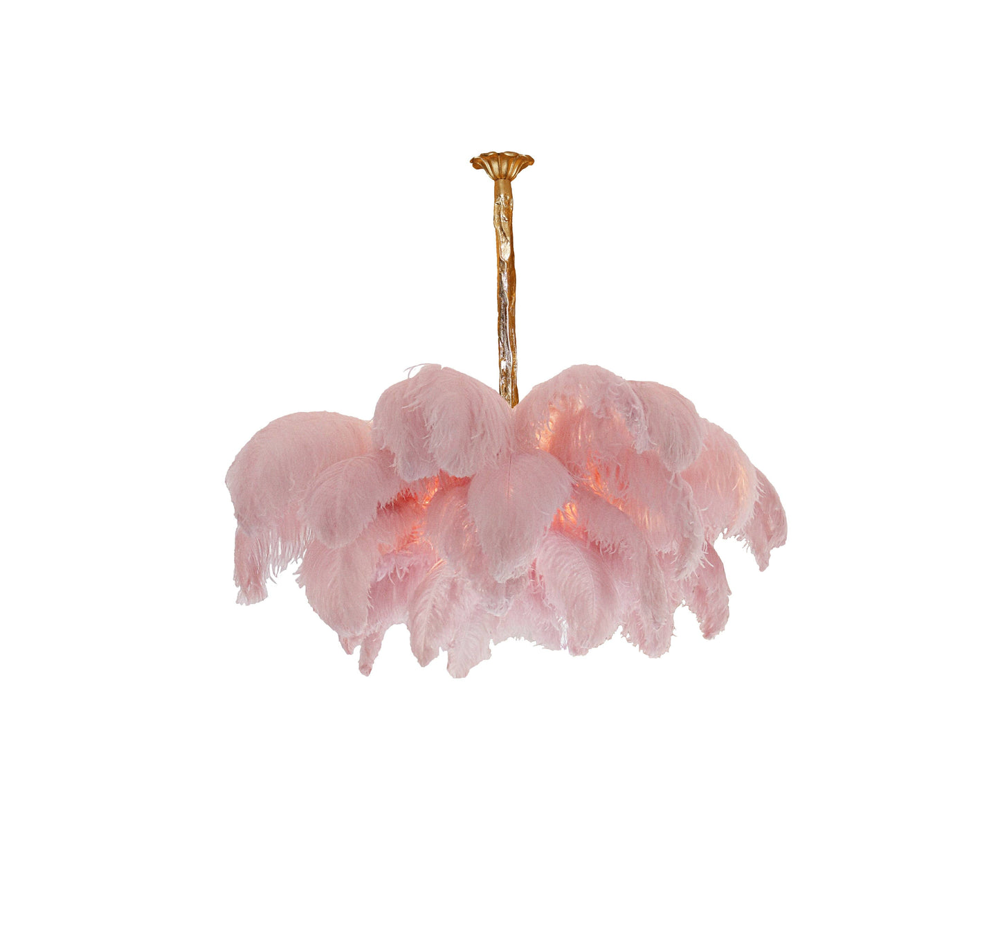 Elegant Ostrich Feather Chandelier - Soft Lighting & Unique Design