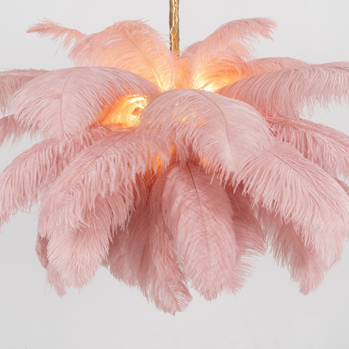 Elegant Ostrich Feather Chandelier - Soft Lighting & Unique Design